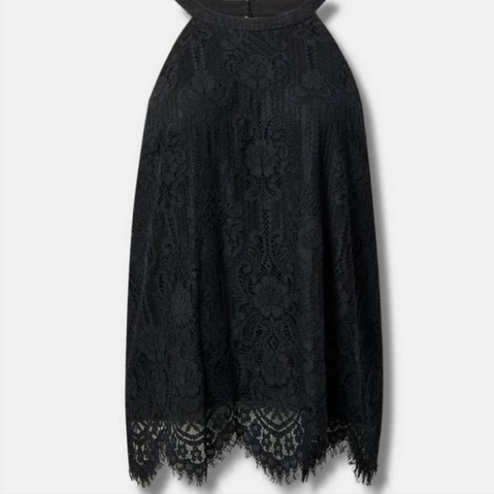 Torrid Black Lace Goddess Mock Neck Top Size 3 / 3X Whimsigoth Romantic Feminine - Picture 2 of 16